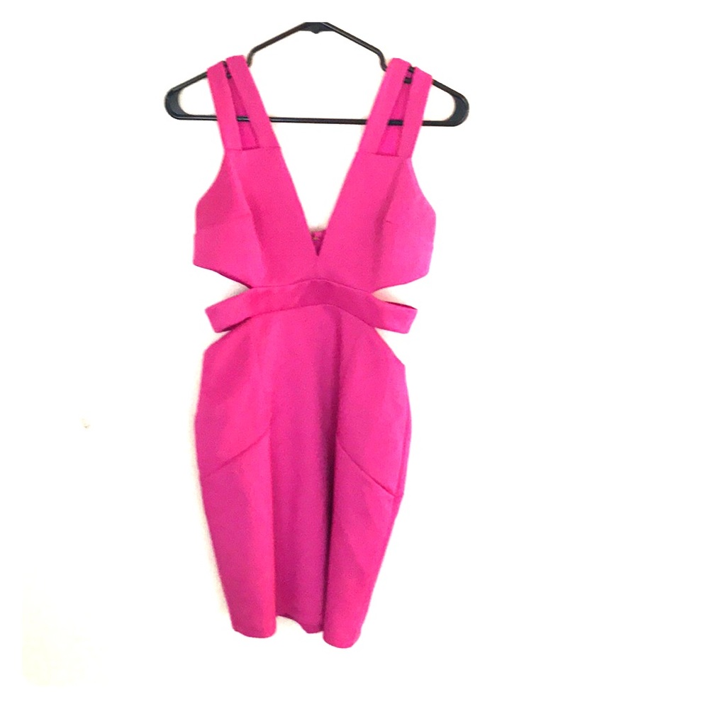 Sexy pink cut out dress.